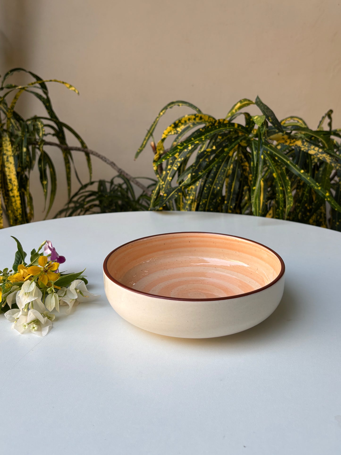 Ceramic Peach Color Bowl | Oven & Microwave Safe