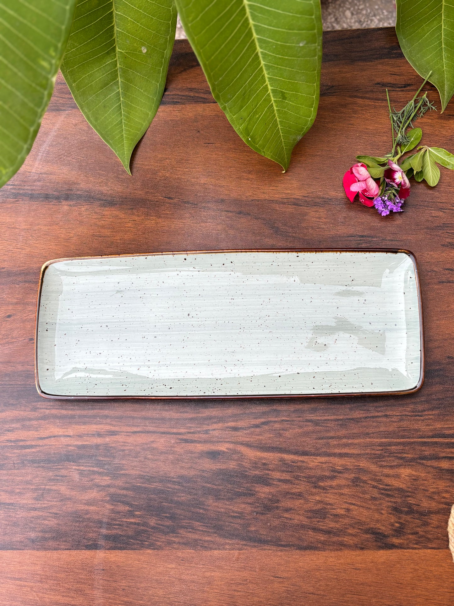 Rectangular Ceramic Platter | Long Serving Tray