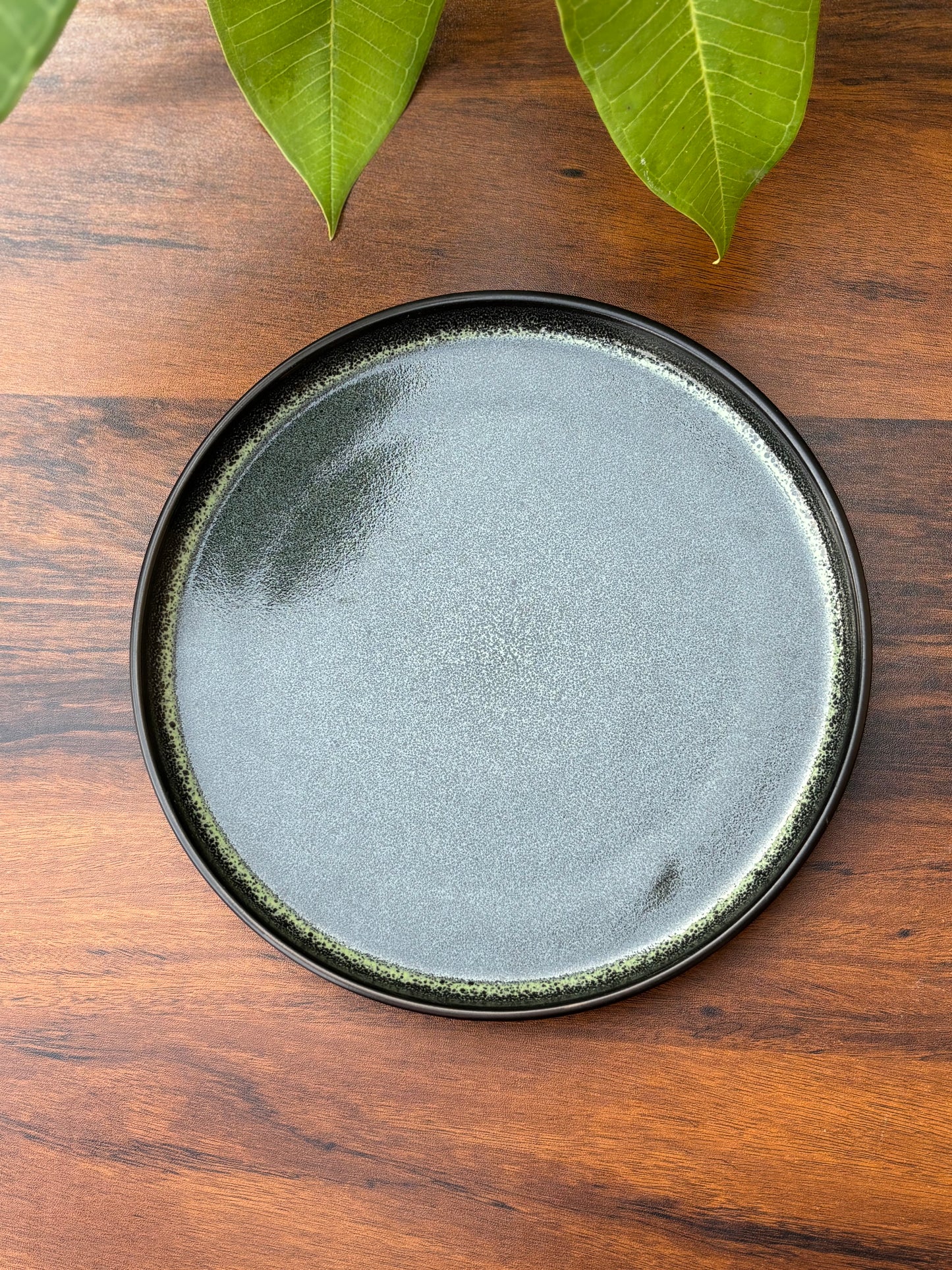 10 Inch Dark Grey Textured Ceramic Dinner Plate | Artisan Tableware