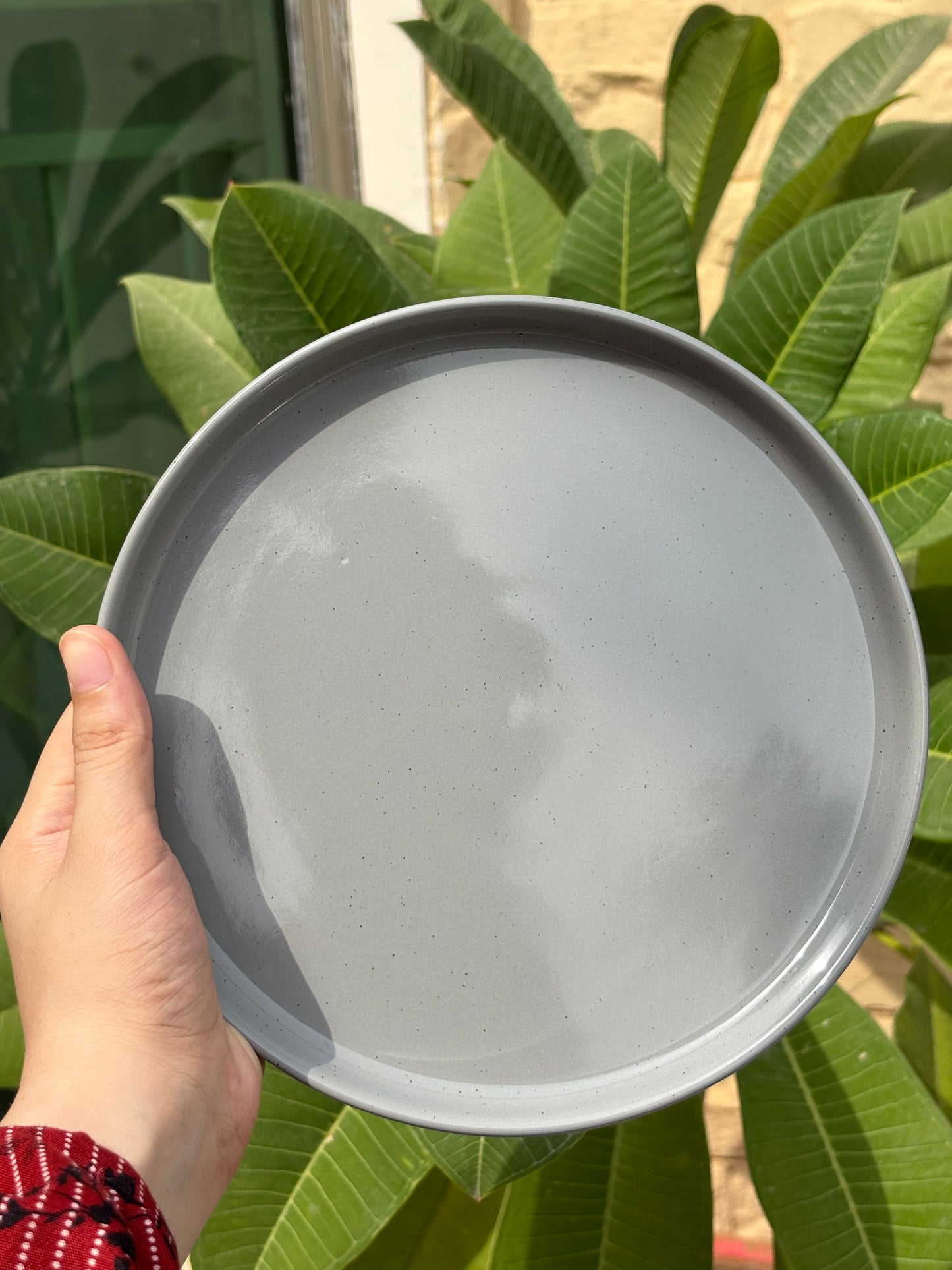 8 INCH GRAY CERAMIC SIDE PLATE
