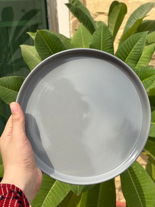 8 INCH GRAY CERAMIC SIDE PLATE