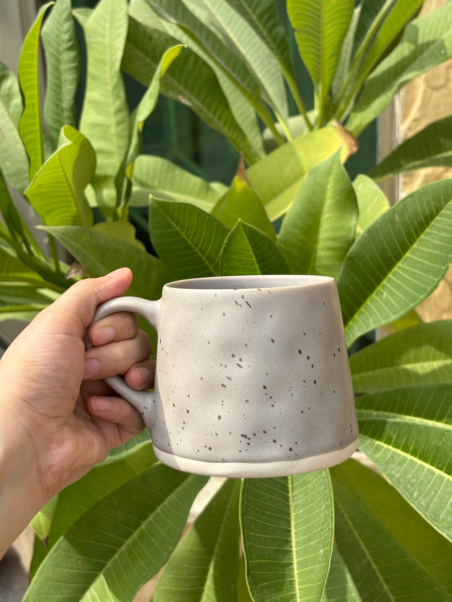 Speckled Ceramic Mug | Grey & Pink Coffee Mugs