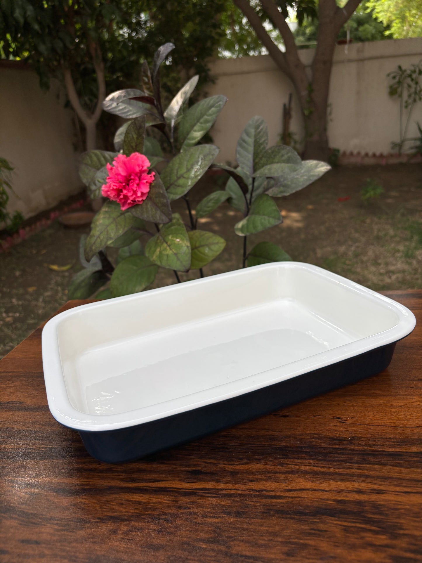 Two Tone Blue & White Ceramic Baking & serving Dish