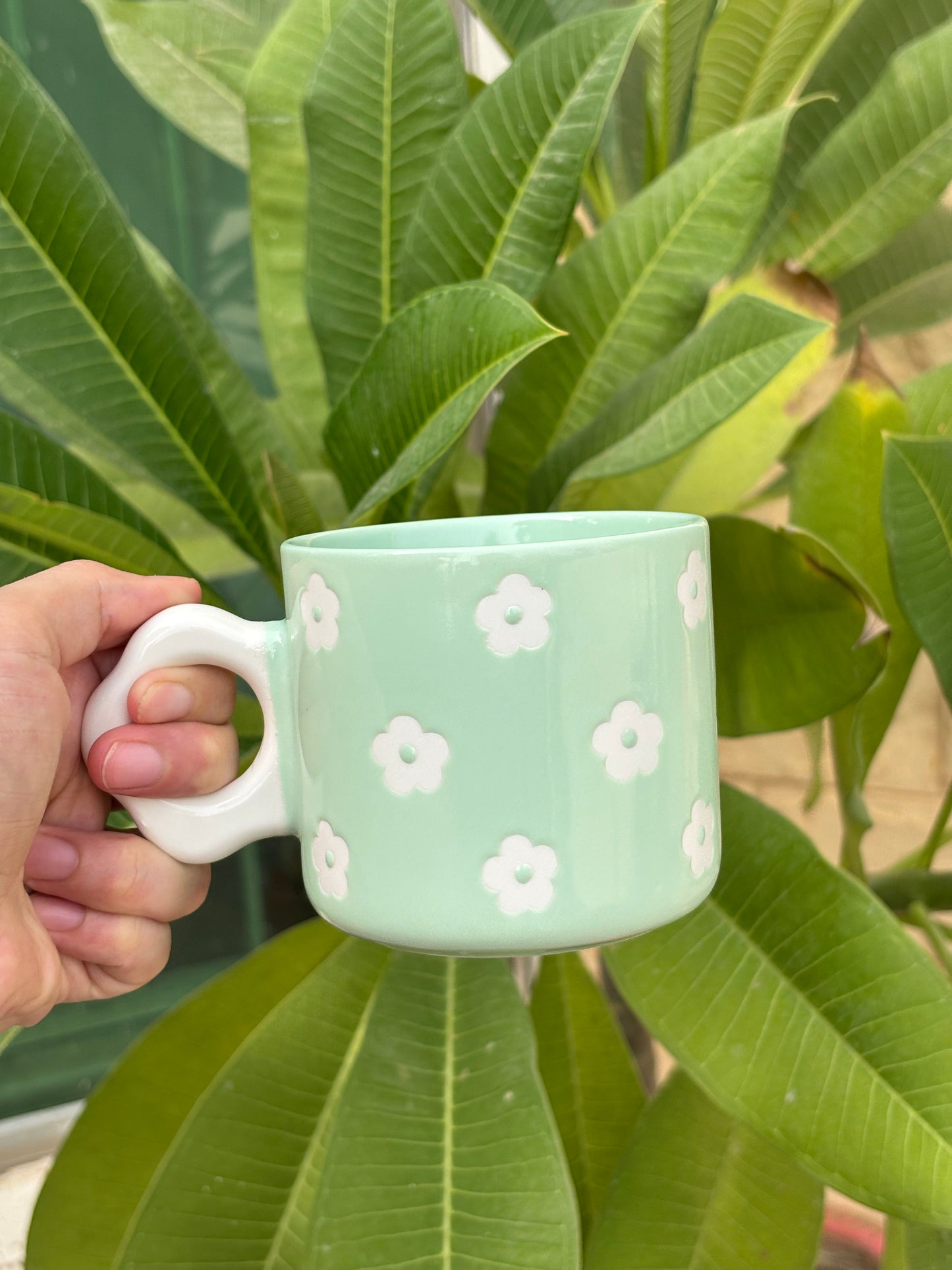 Floral Pastel Ceramic Coffee Mug | Lavender, Mint & Yellow