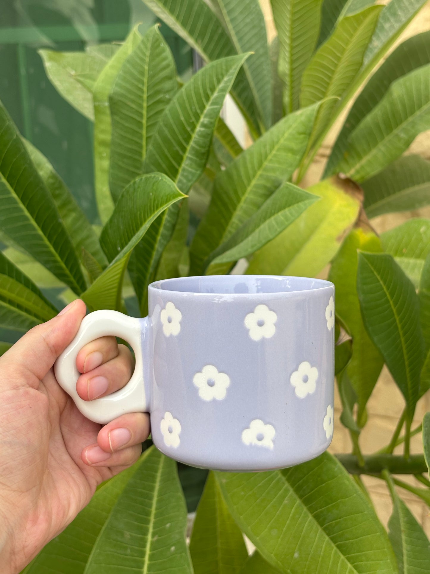 Floral Pastel Ceramic Coffee Mug | Lavender, Mint & Yellow