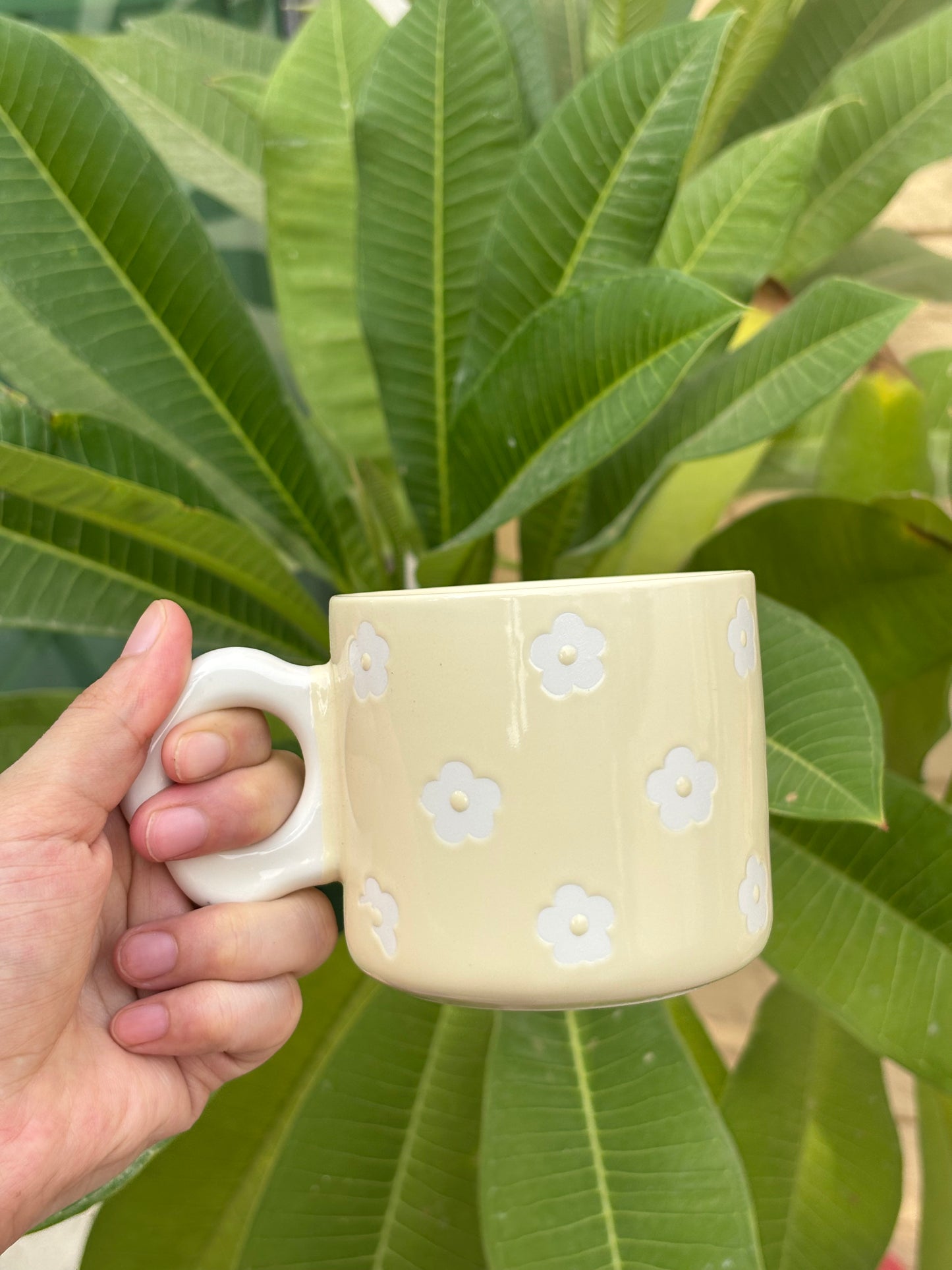 Floral Pastel Ceramic Coffee Mug | Lavender, Mint & Yellow