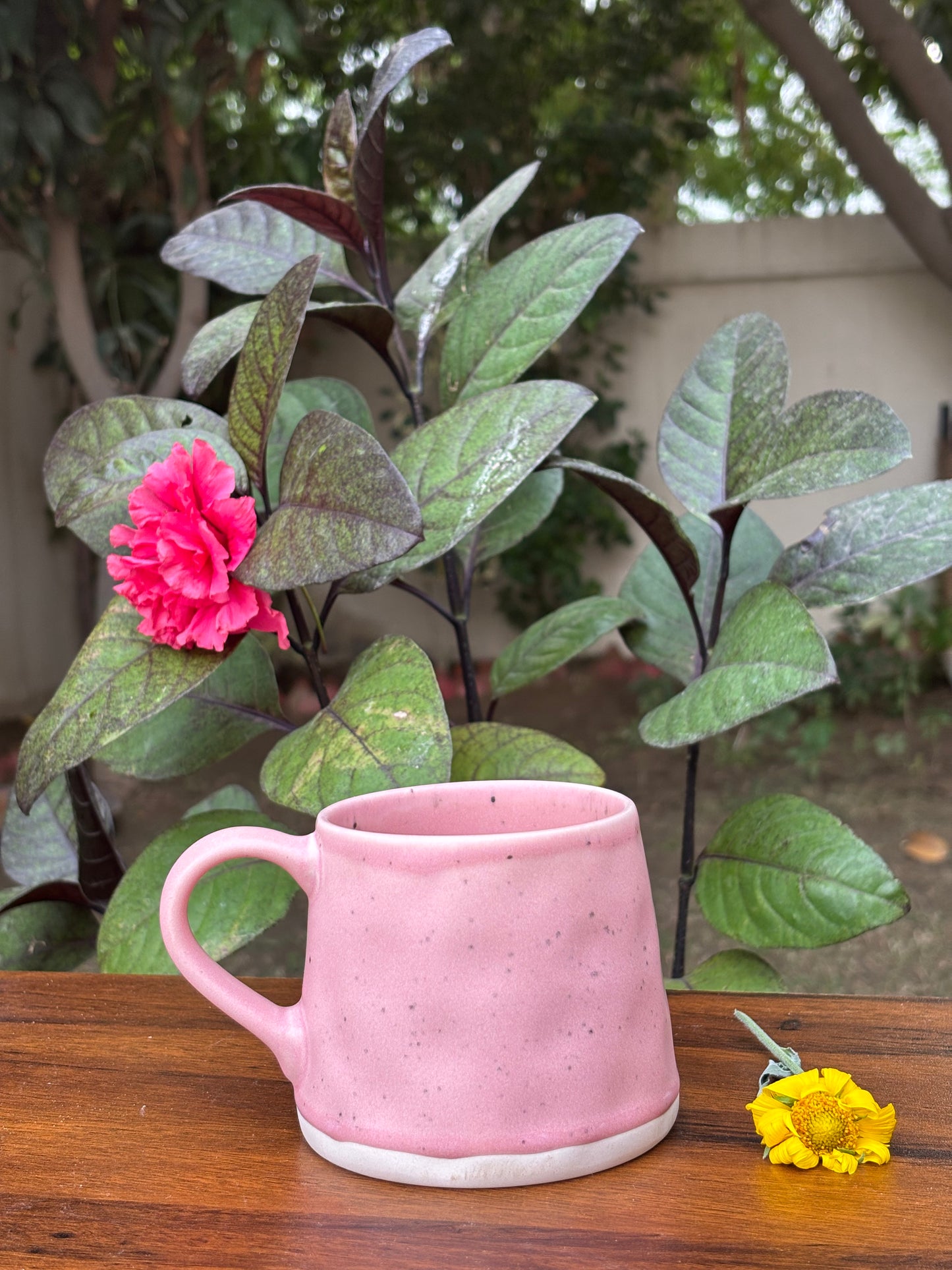 Speckled Ceramic Mug | Grey & Pink Coffee Mugs
