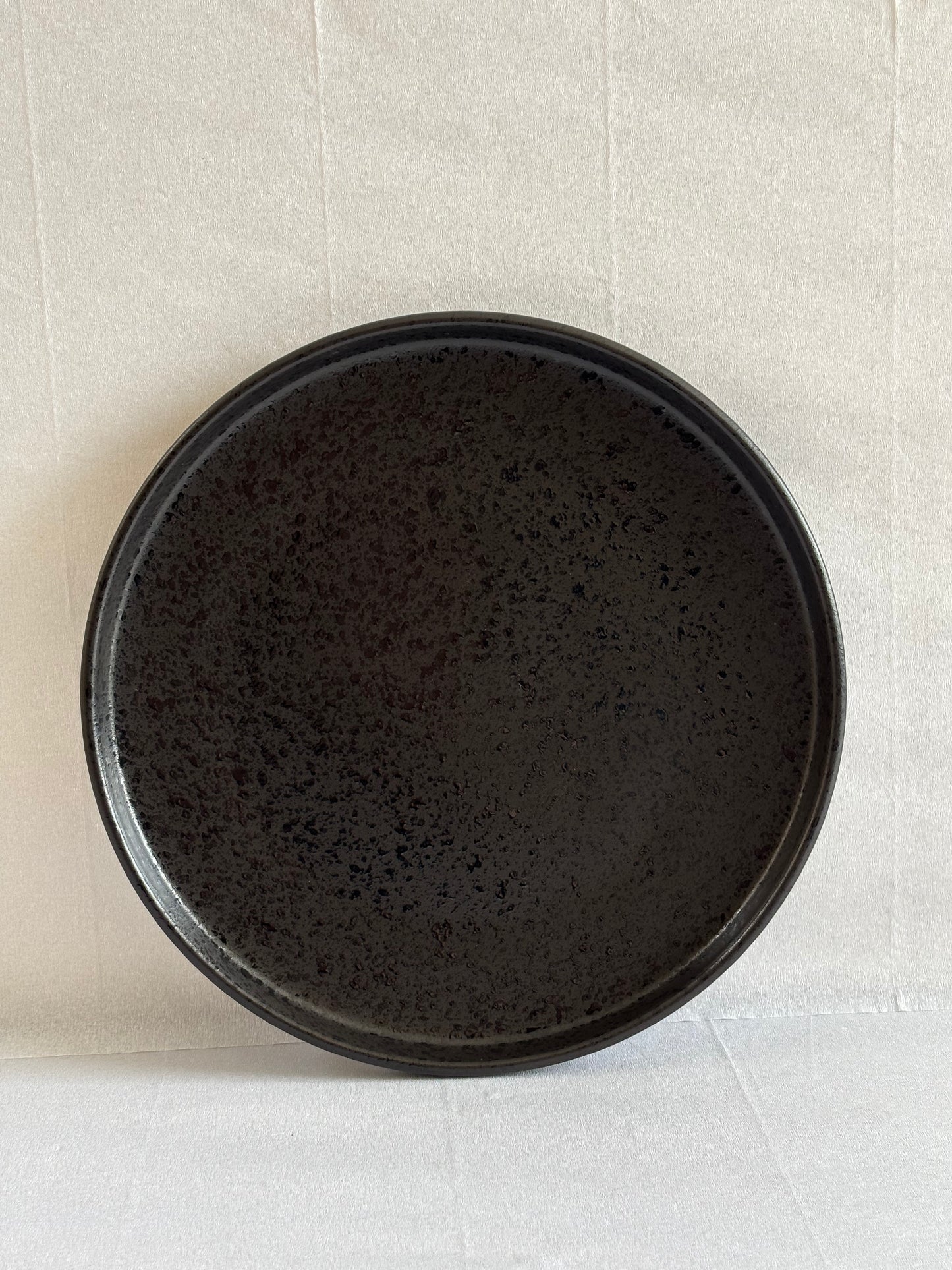 10 Inch Matte Black Stoneware Dinner Plate | Minimalist Ceramic Platter