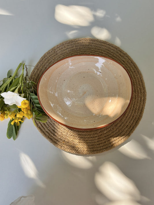 Peach Ceramic Curved Bowl | Modern & Minimal | Microwave & Oven Safe