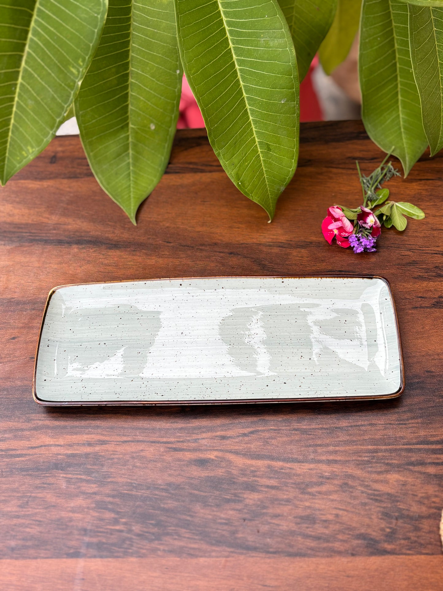 Rectangular Ceramic Platter | Long Serving Tray