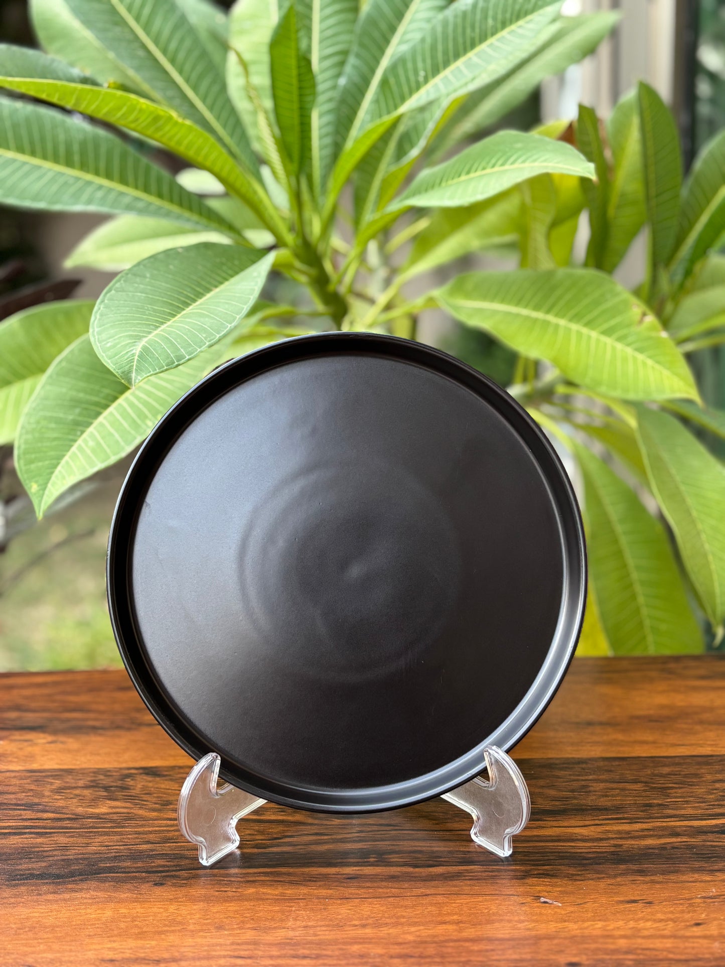 10 Inch Matte Black Ceramic Dinner Plate | Modern Minimalist Tableware