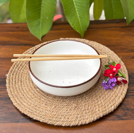 White Ceramic Multi Purpose Bowl | Deep Noodle & Chowmein Bowl