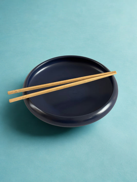 DARK BLUE CERAMIC CHOWMEIN PLATE